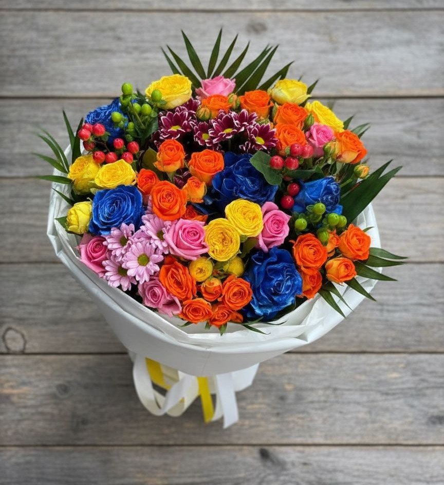 Букет цветов из: Розы и Хризантемы в Визинге