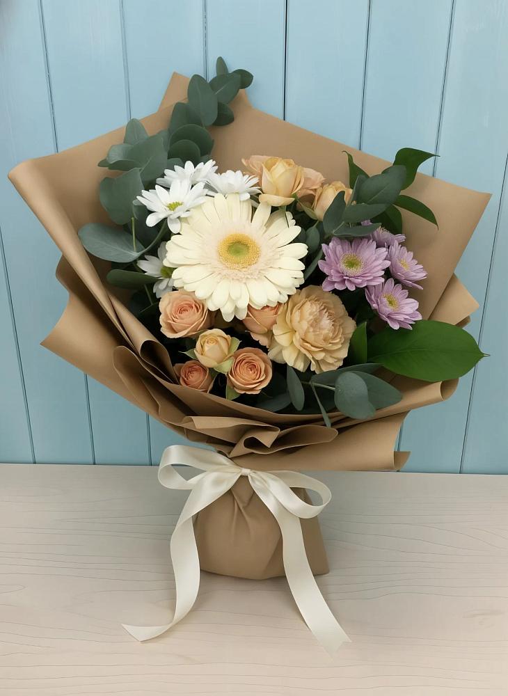 Букет цветов из: Герберы и Хризантемы в Визинге
