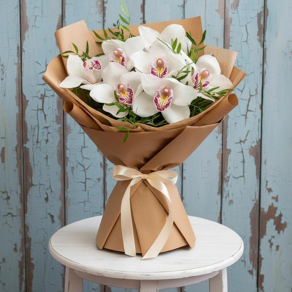 Букет цветов из: Орхидеи и Розы в Визинге