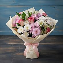 Букет цветов из:  Хризантемы, Альстромерии и Розы #REPLACE_PRED# Визинге