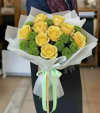 Букет цветов из:  Хризантемы и Розы в Визинге