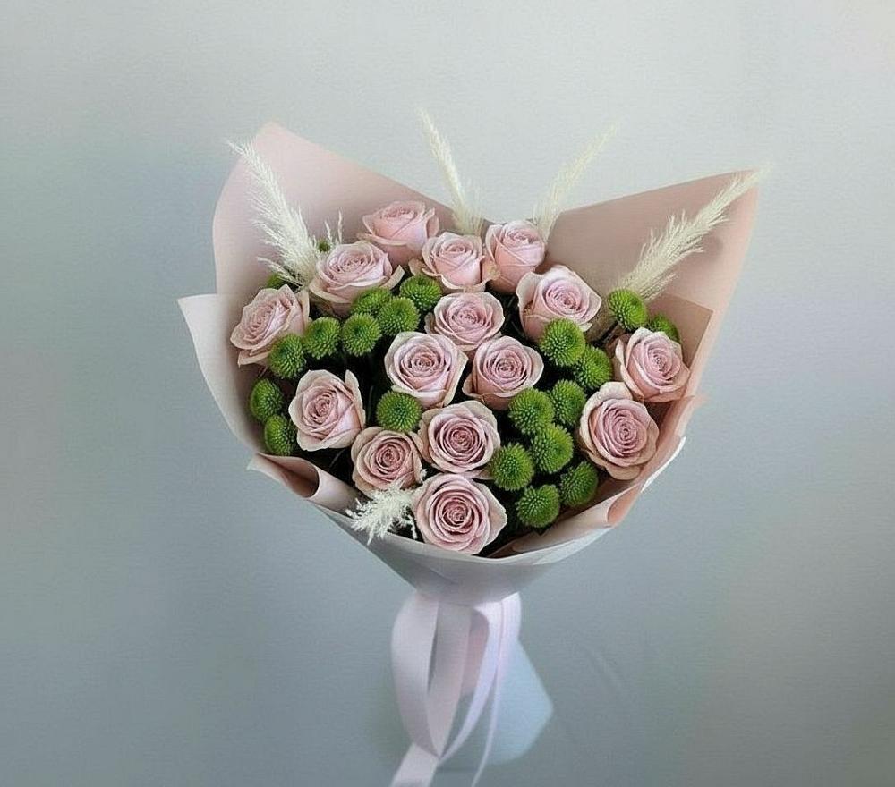 Букет цветов из: Розы и Хризантемы в Визинге