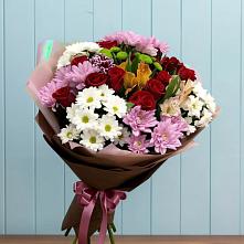 Букет цветов из:  Розы, Хризантемы и Альстромерии в Визинге