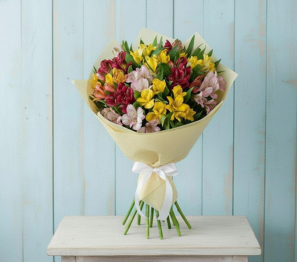 Букет цветов из: Альстромерии в Визинге