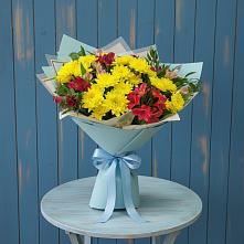 Букет цветов из:  Альстромерии и Хризантемы в Визинге